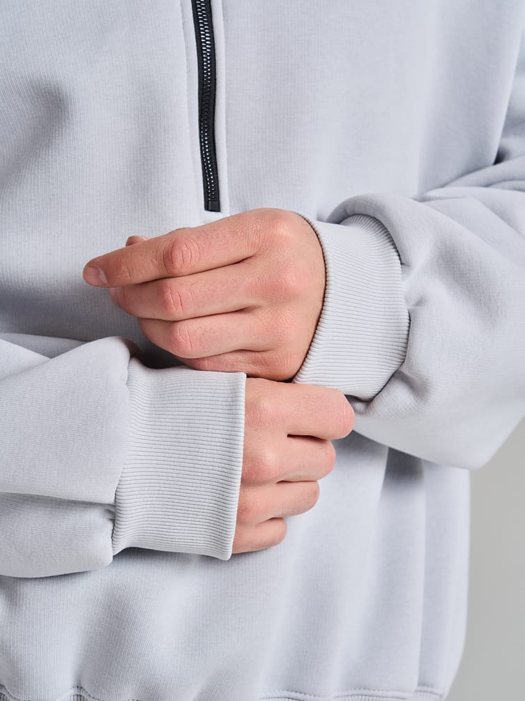 Теплая half zip толстовка с начесом