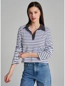 Поло-рубашка полосатая с длинным рукавом