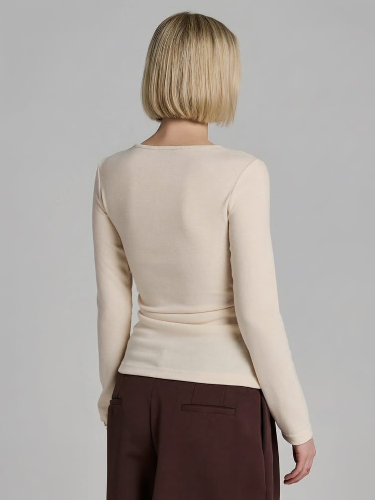 Лонгслив приталенный с драпировкой