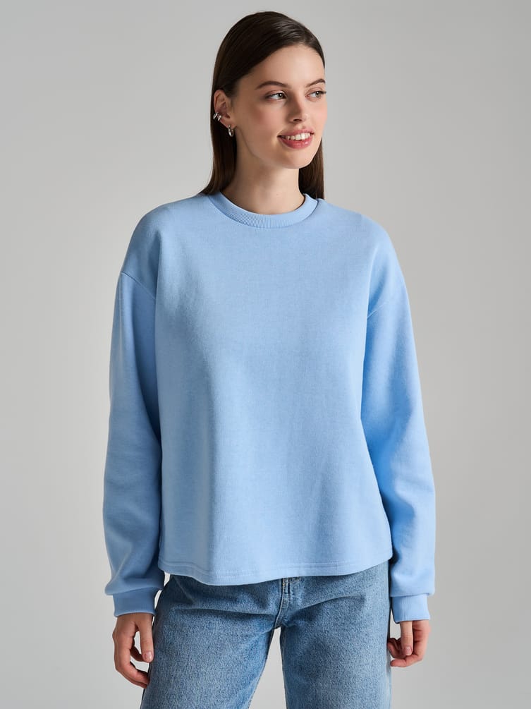 Трикотажный свитшот в рубчик