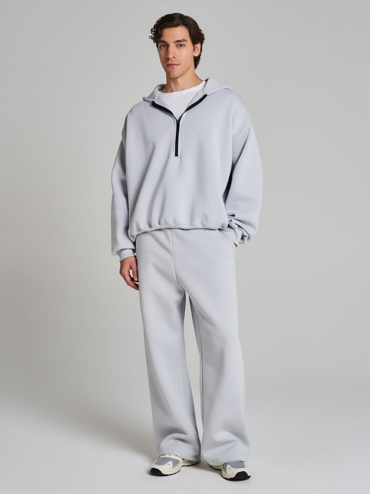 Теплая half zip толстовка с начесом