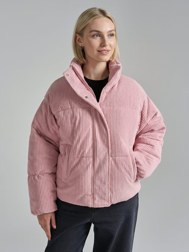 Велюровая куртка оверсайз утепленная