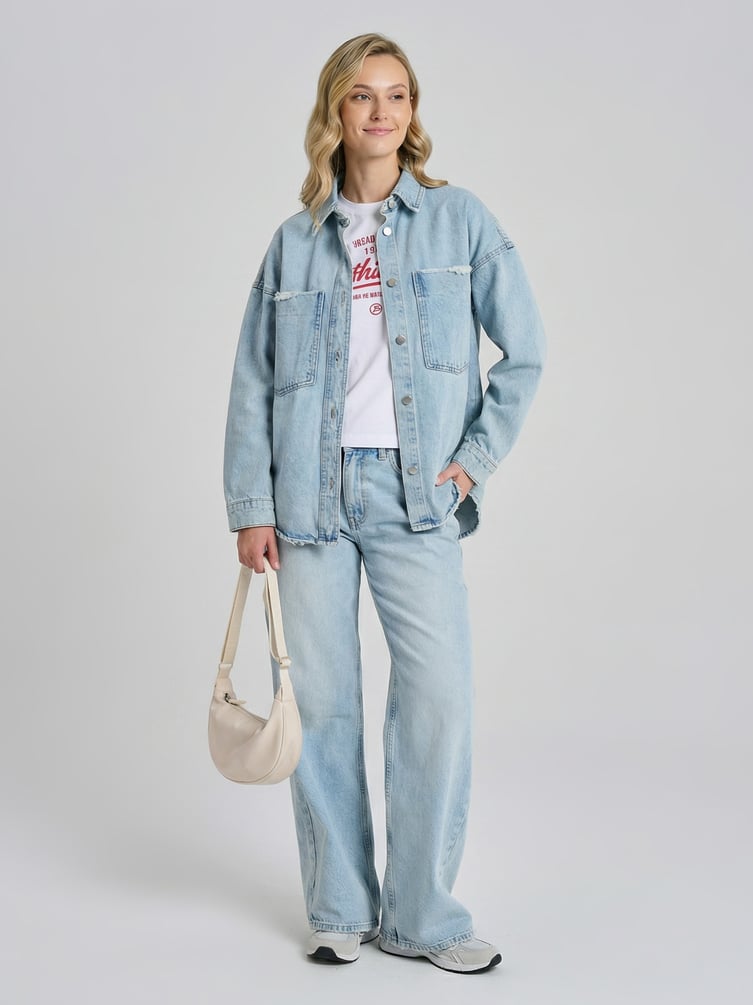 Джинсовая куртка оверсайз