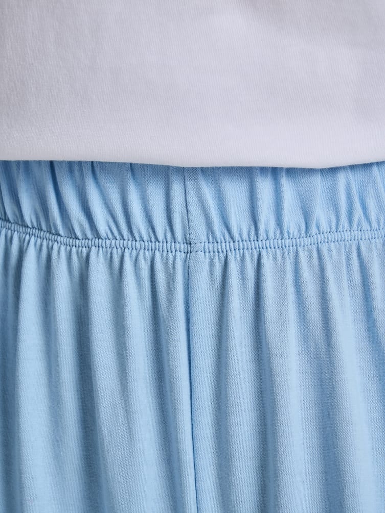 Пижама с принтом и брюками в полоску