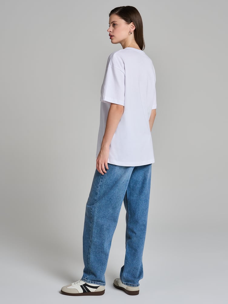 Футболка оверсайз с принтом Мы летим в дурку