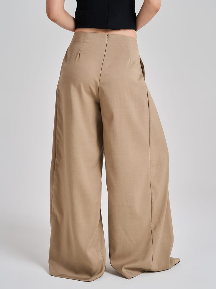 Брюки палаццо классические с защипами