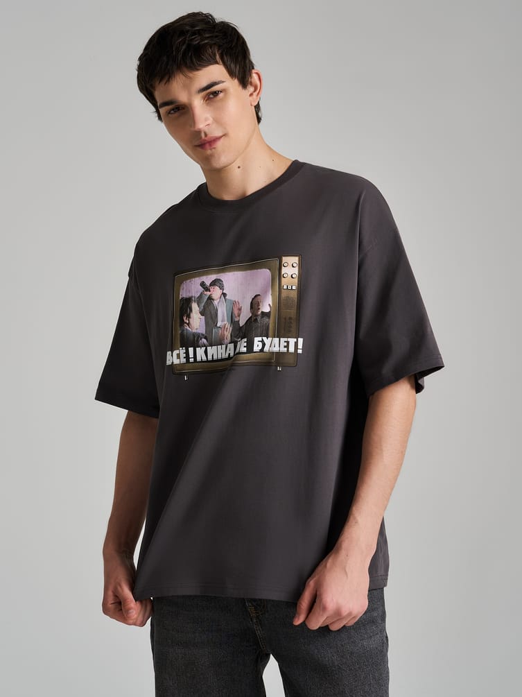 Футболка оверсайз с принтом Мосфильм