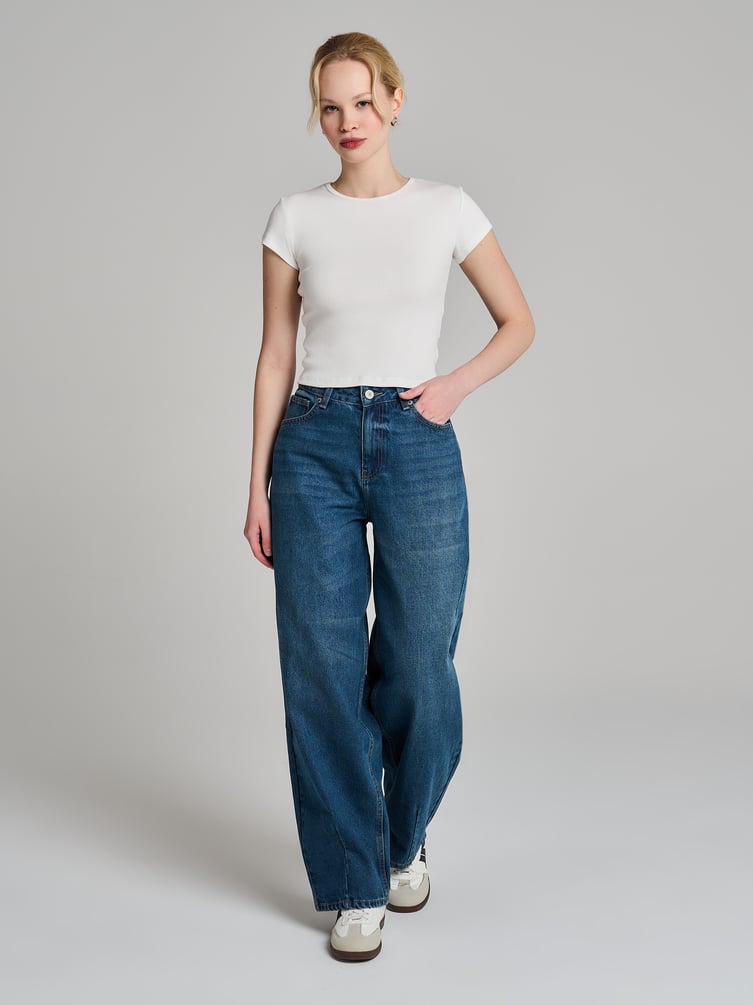 Джинсы Balloon зауженные с вареным эффектом