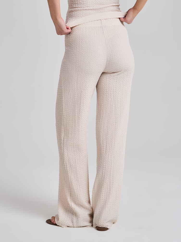 Брюки прямые летние из жатой ткани