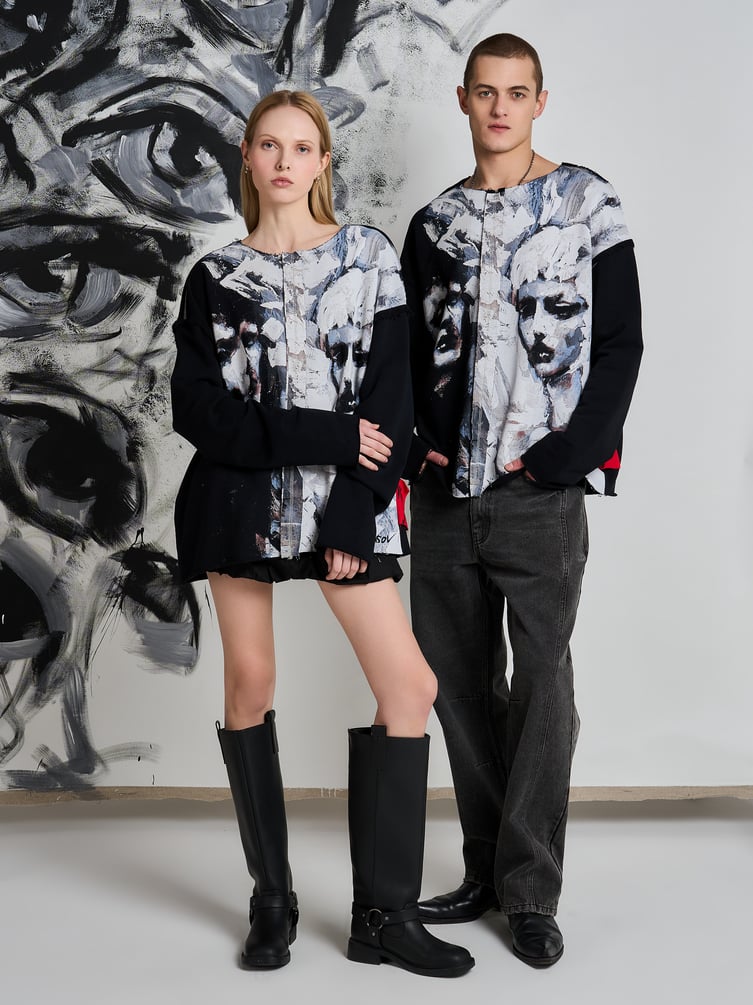 Свитшот оверсайз с принтом Макс Борисов