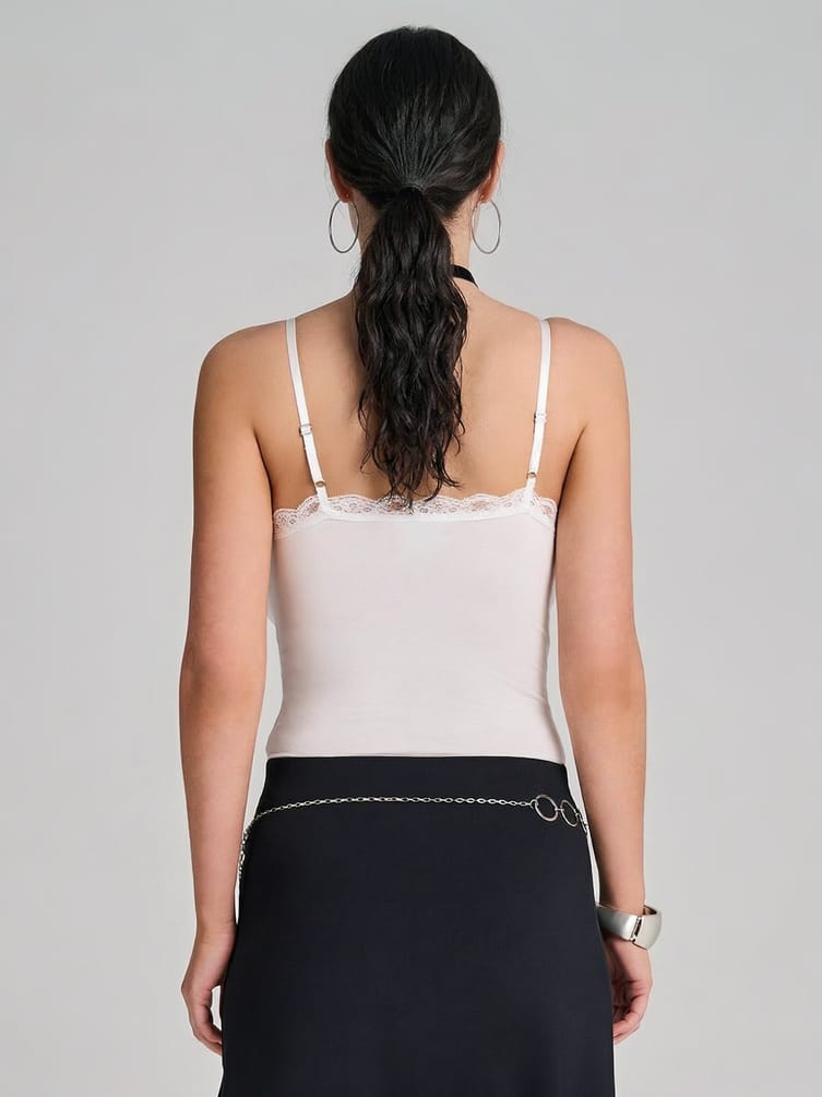 Боди-майка с кружевом