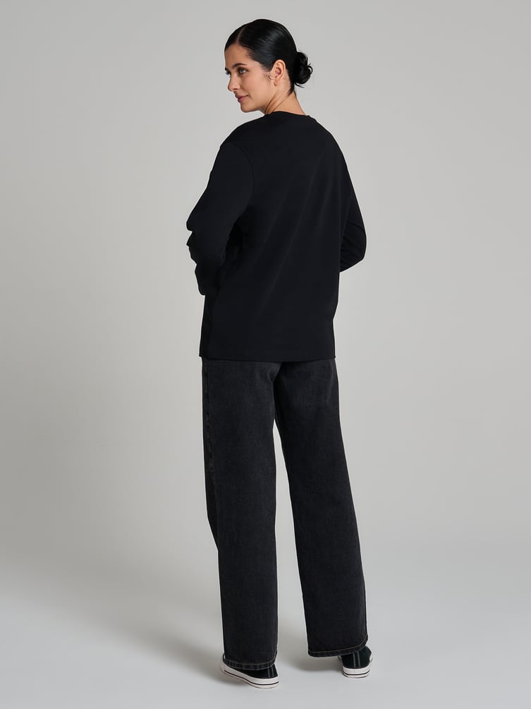 Лонгслив оверсайз с принтом кошки