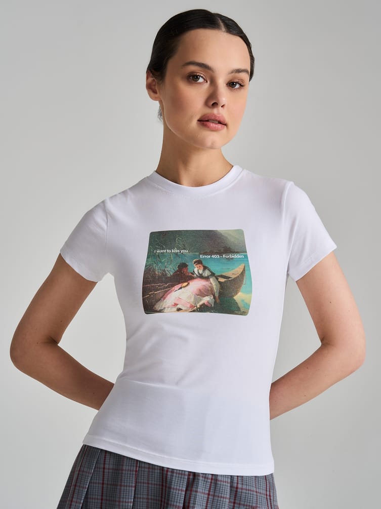 Футболка облегающая с принтом картины