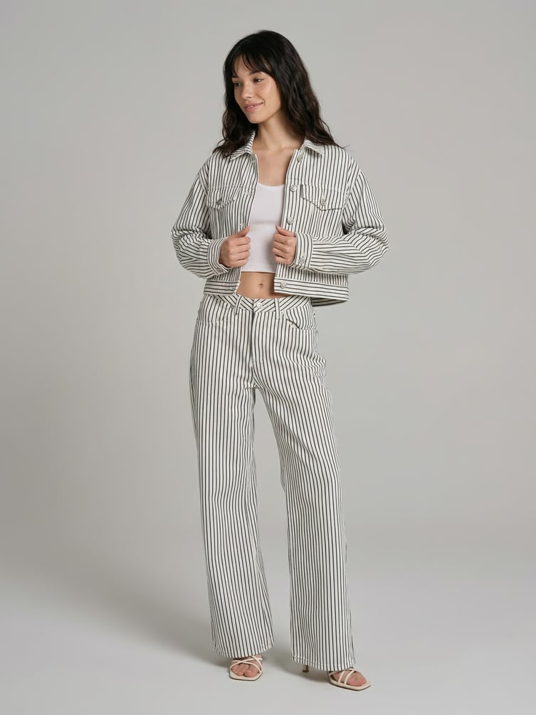 Куртка джинсовая в полоску