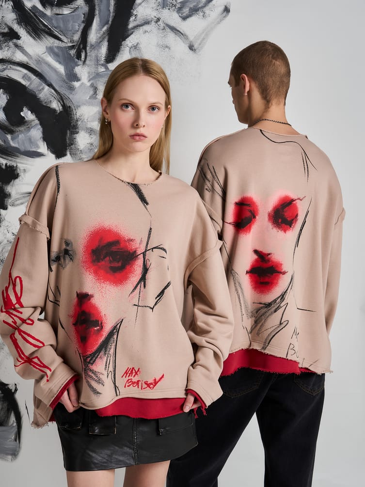 Свитшот оверсайз с принтом Макс Борисов