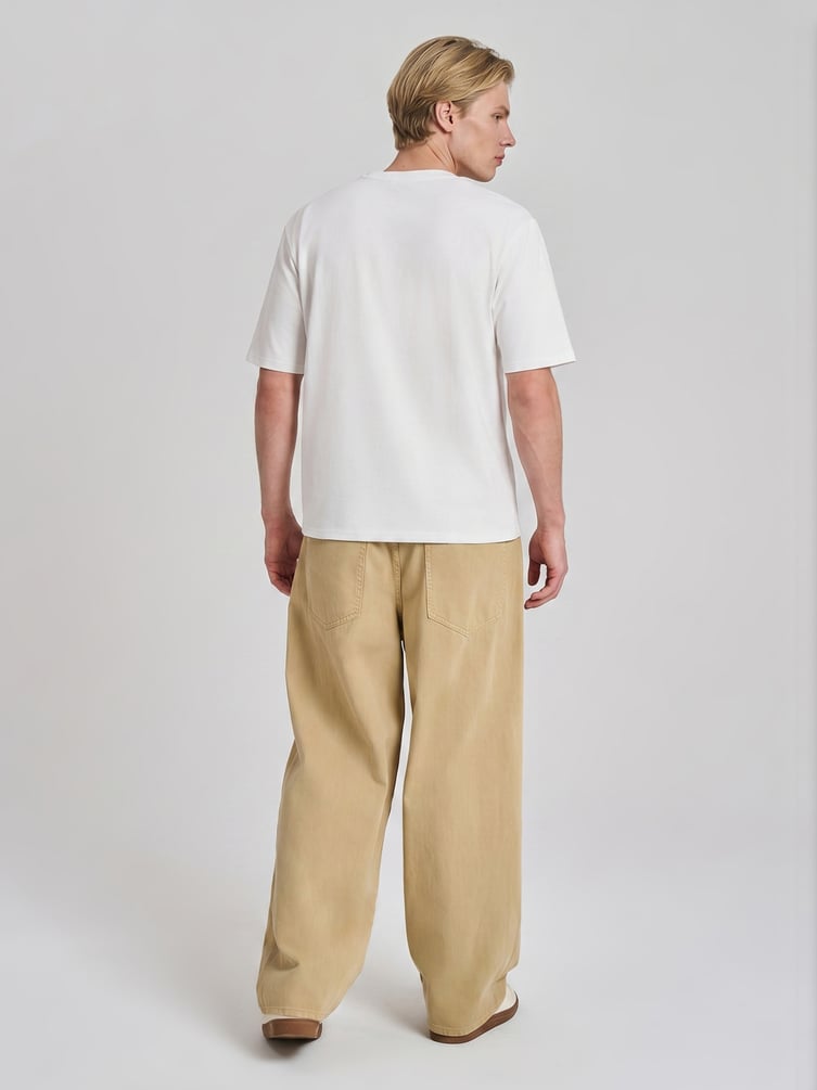 Джинсы широкие на резинке