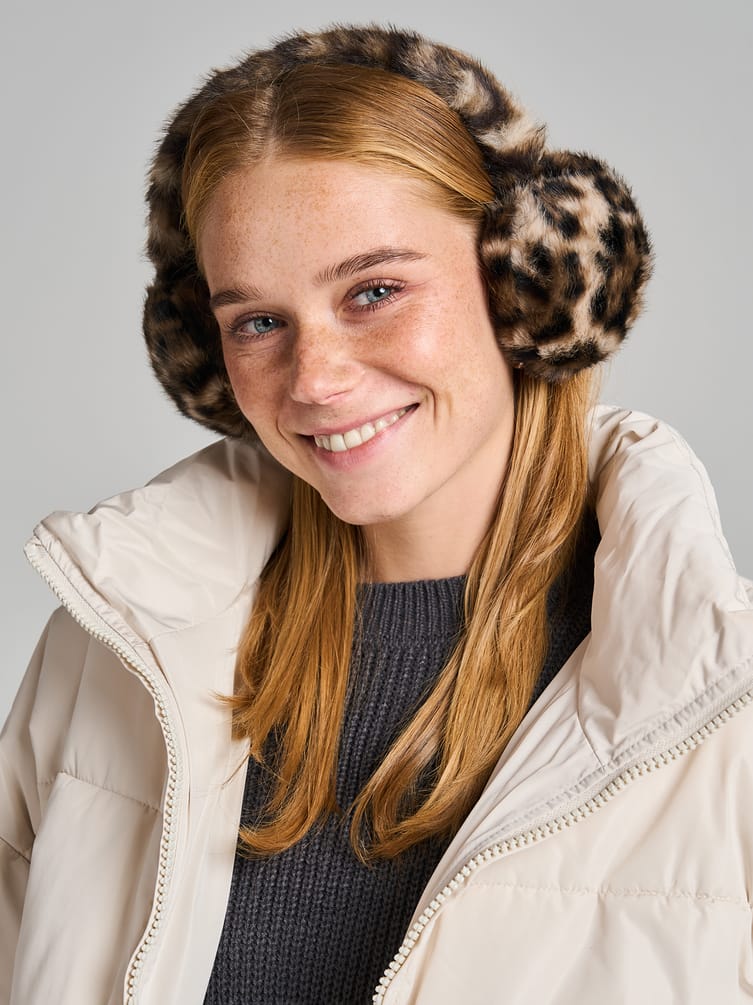 Леопардовые наушники утепленный