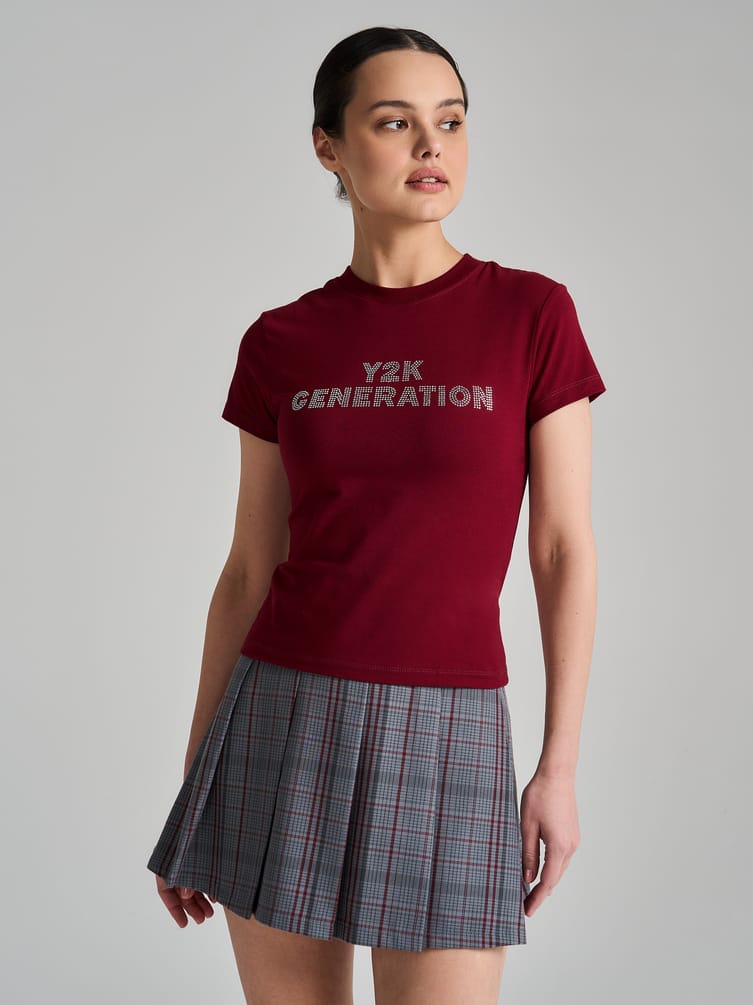 Футболка из хлопка с надписью из страз