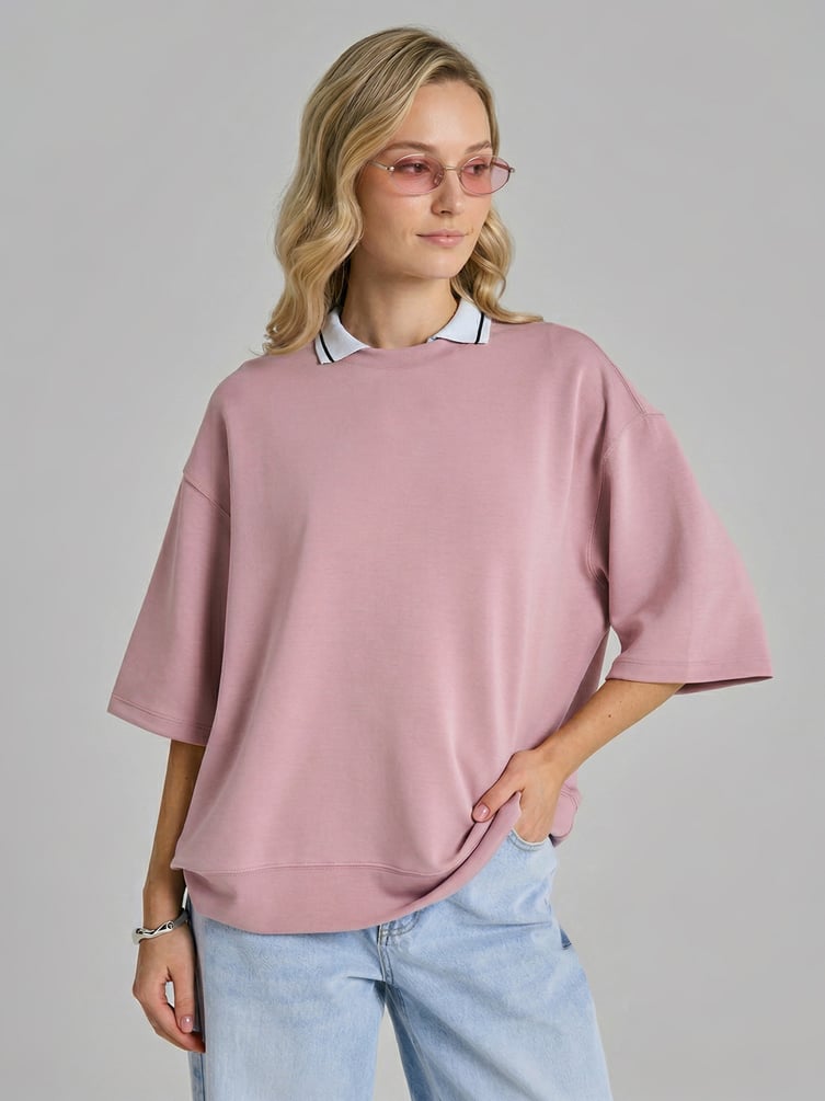 Свитшот трикотажный с коротким рукавом