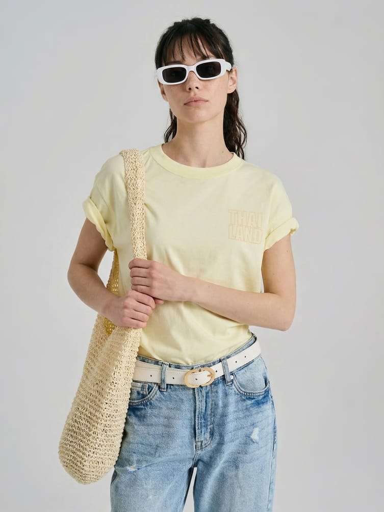 Футболка хлопковая с принтом банан