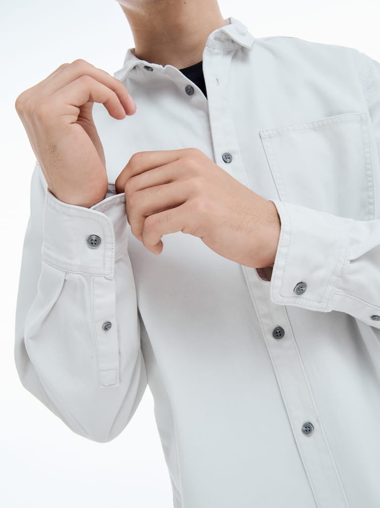 Плотная рубашка с длинным рукавом