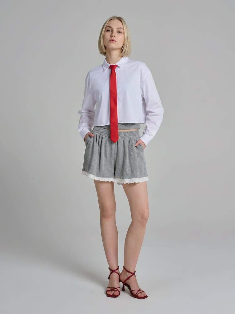 Шорты повседневные с кружевом