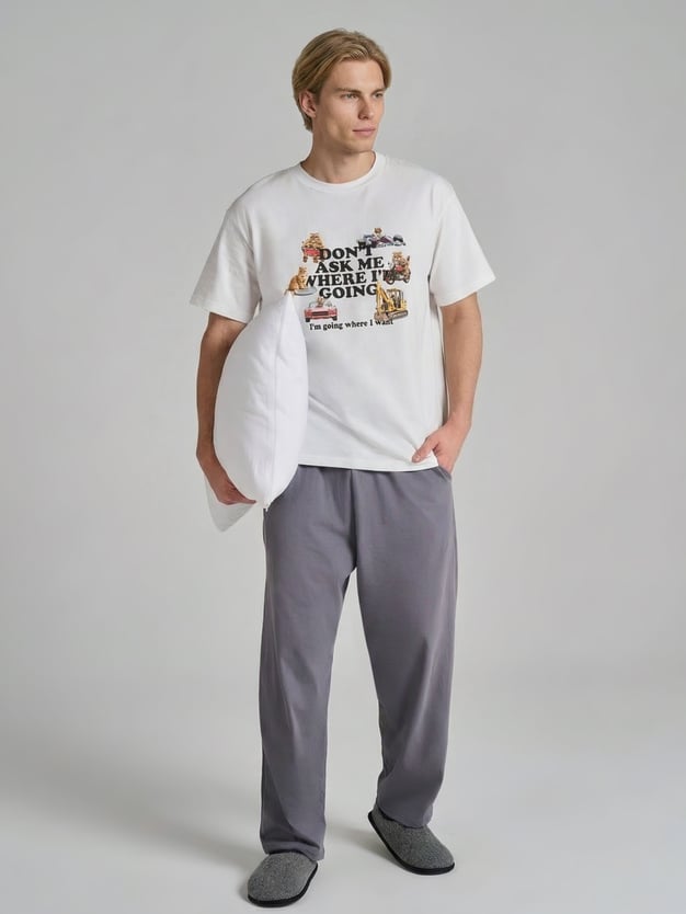 Пижама с принтом и брюками