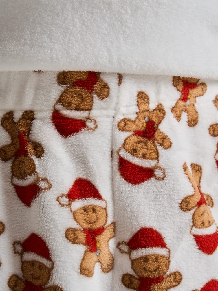 Плюшевая теплая пижама с пряничным человечком