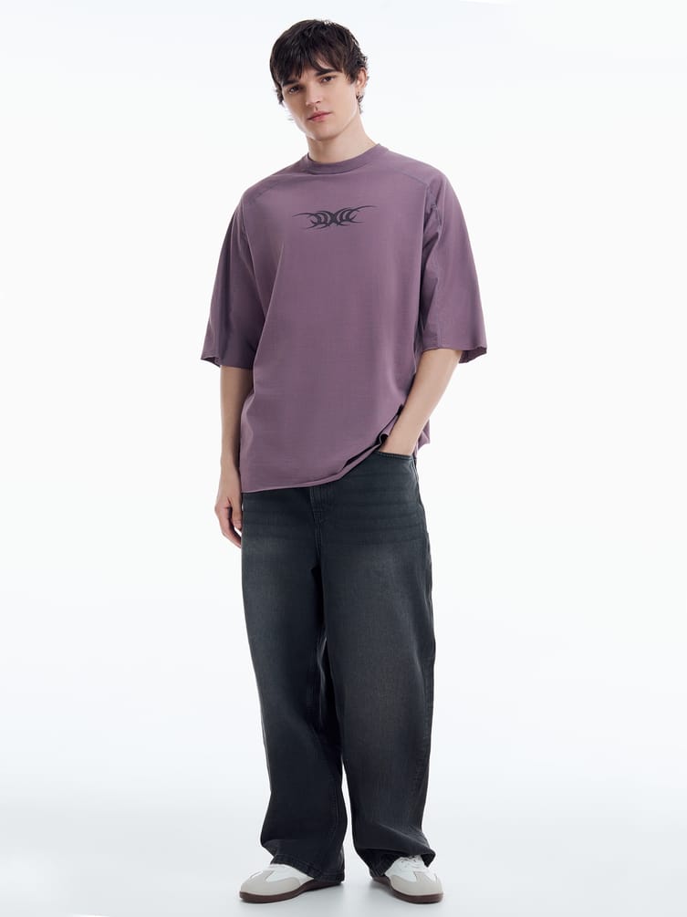 Футболка оверсайз с принтом дрейн