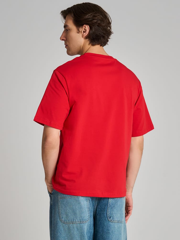 Футболка свободного кроя из хлопка с принтом