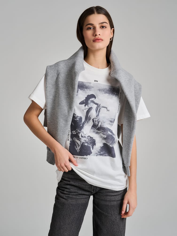 Футболка из хлопка с принтом картины