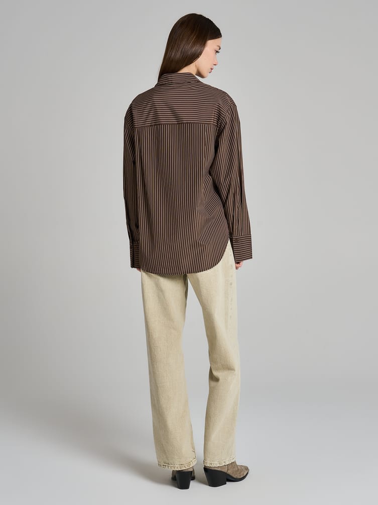Удлиненная рубашка в полоску
