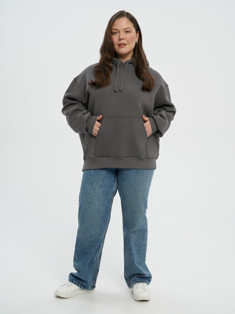 Утепленное худи Plus Size