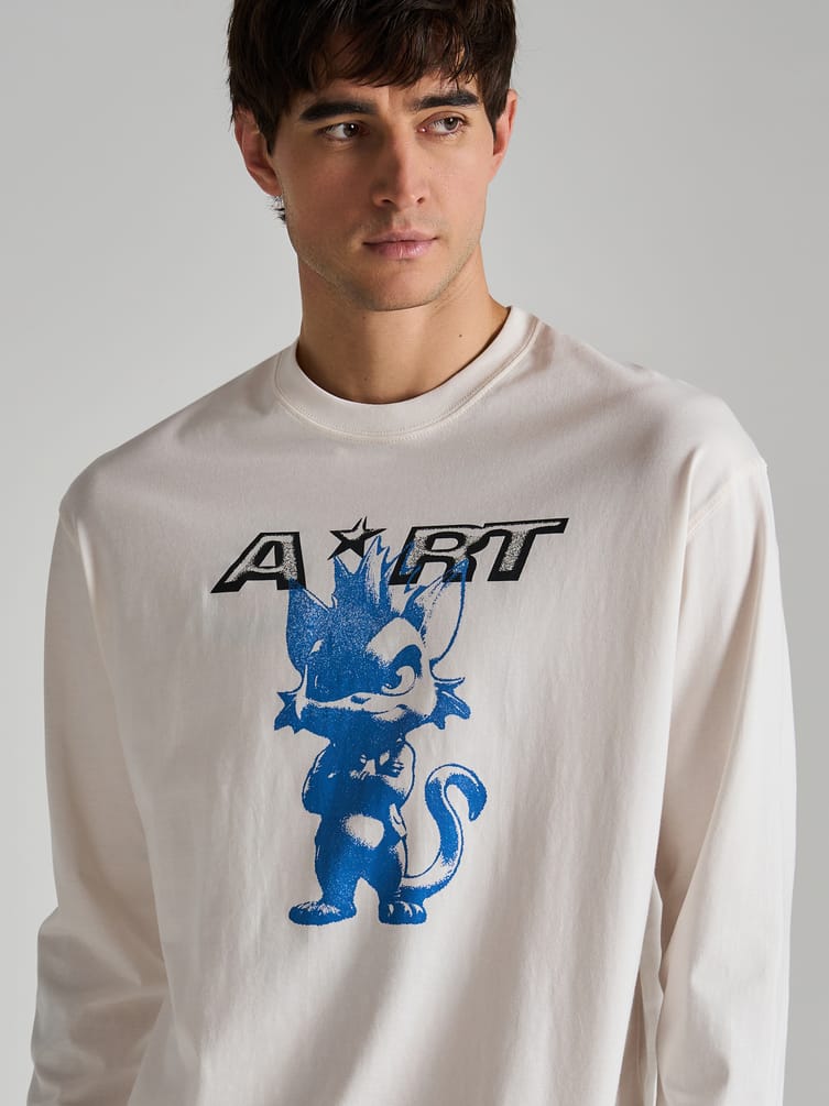 Лонгслив хлопковый с принтом