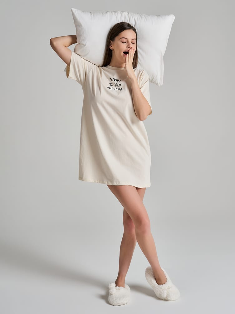 Ночная сорочка из хлопка с надписью