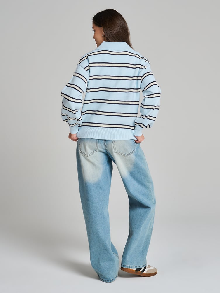 Свитер-поло в полоску