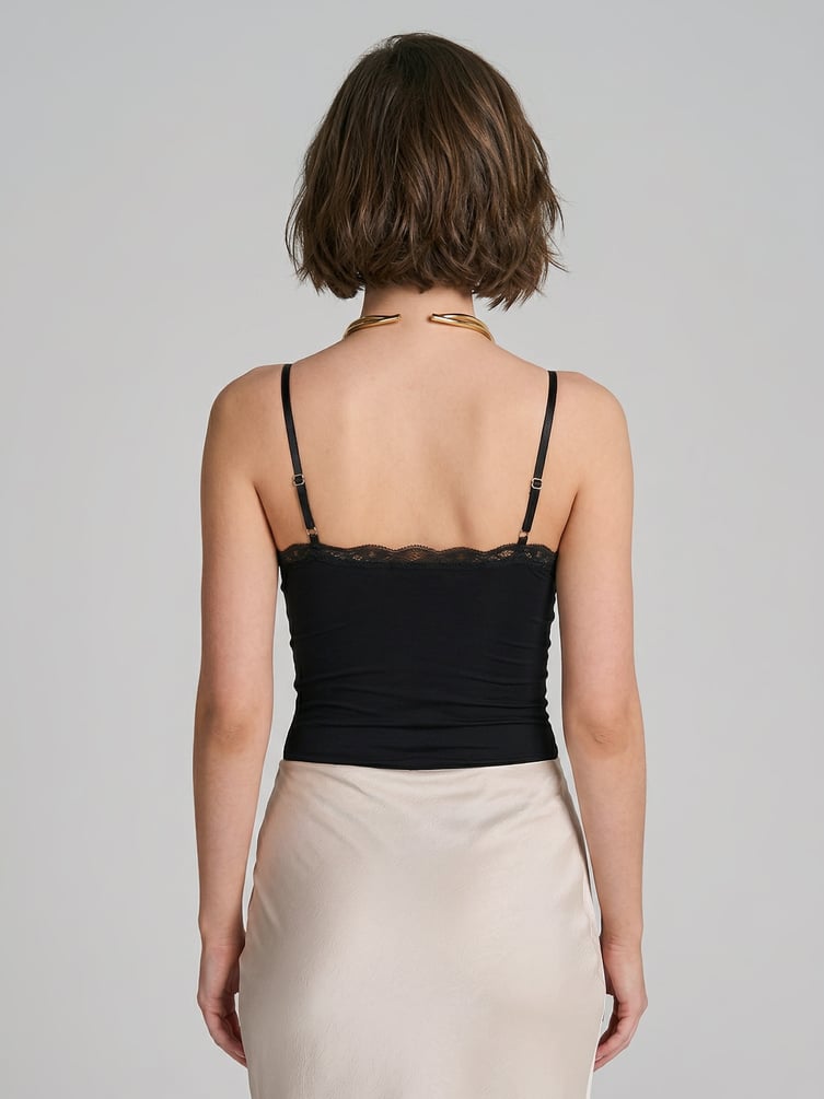 Боди-майка с кружевом