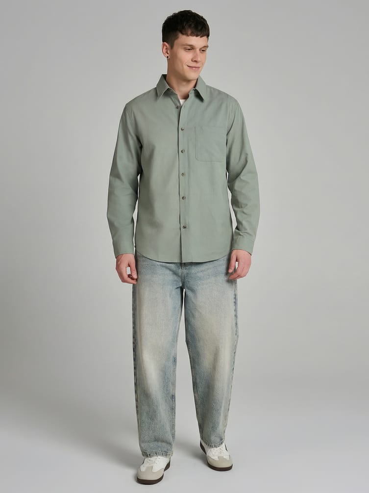 Рубашка повседневная с длинным рукавом