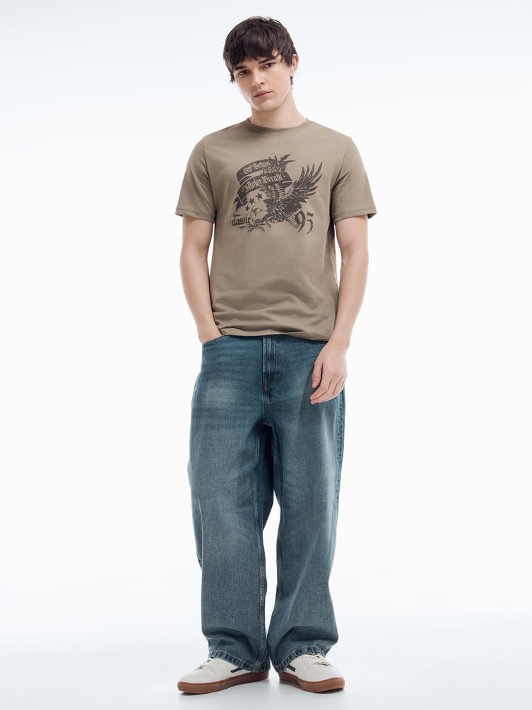 Футболка из хлопка с принтом орла