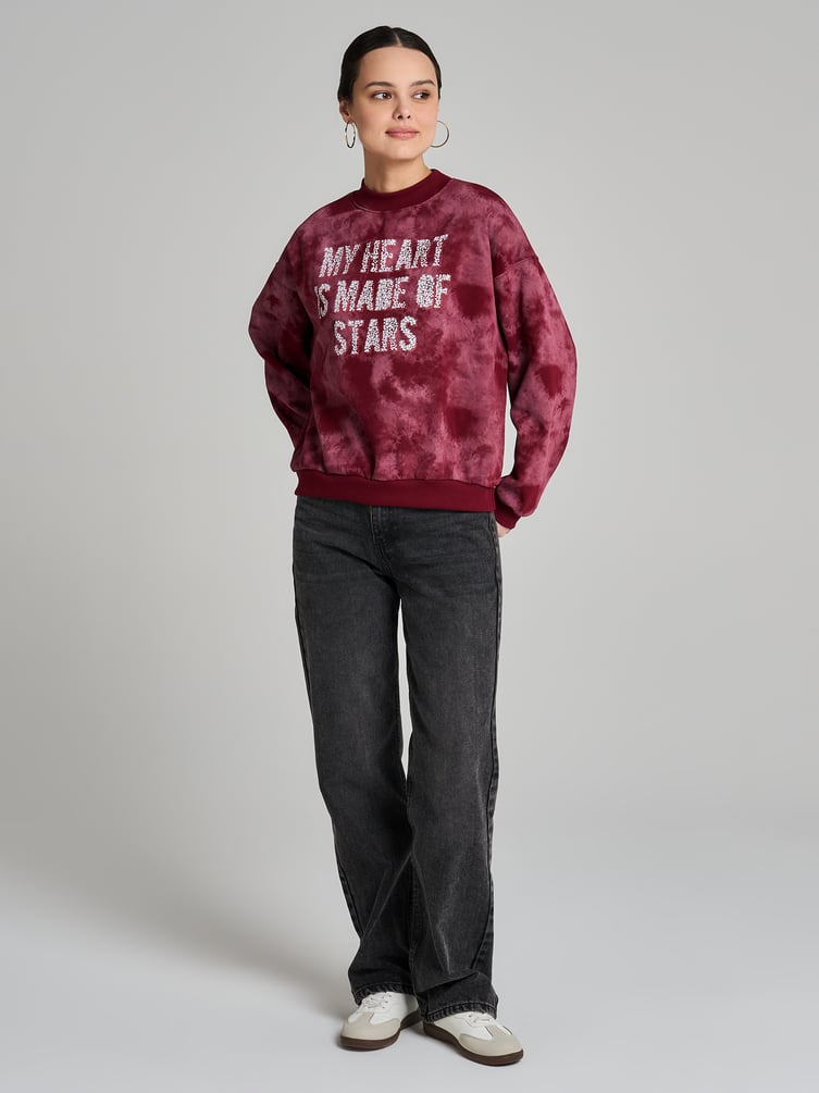 Свитшот тай-дай с надписью