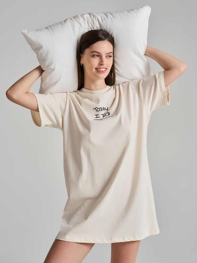 Ночная сорочка из хлопка с надписью