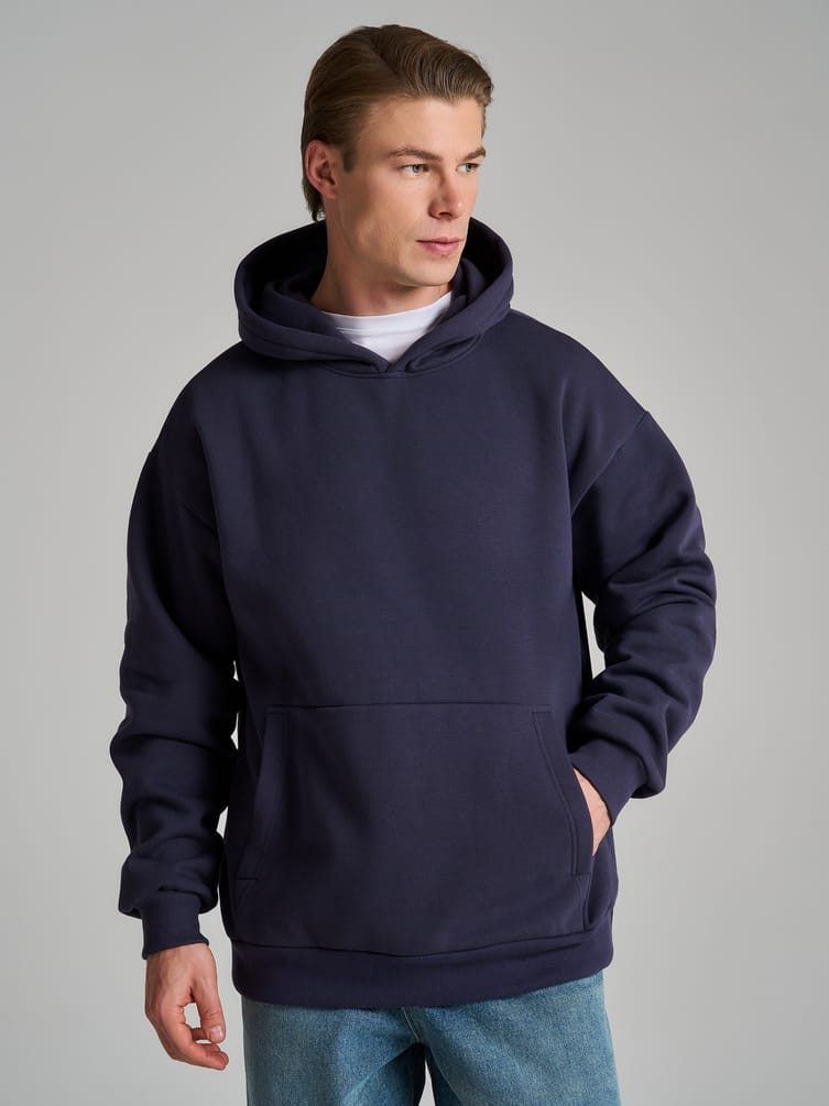 Худи оверсайз с капюшоном тёплое с начёсом