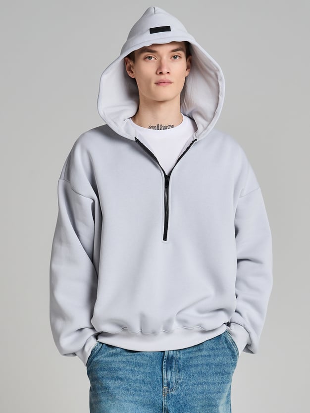 Теплая half zip толстовка с начесом