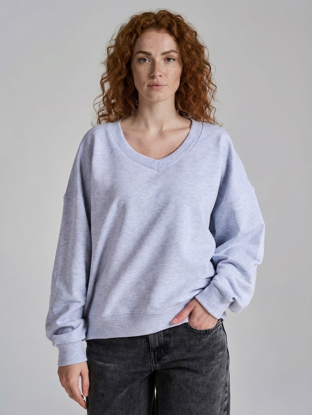 Свитшот с V-образным вырезом