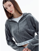 Домашняя велюровая Half zip толстовка