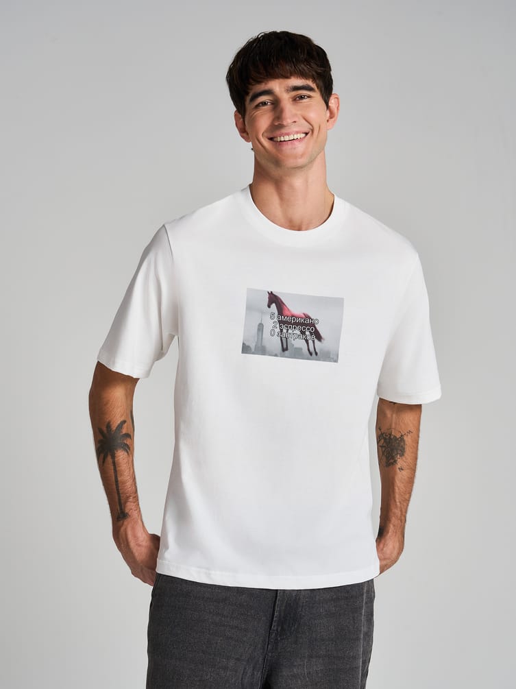 Футболка из хлопка с принтом