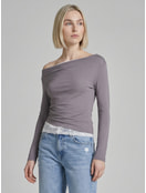 Лонгслив асимметричный с кружевом