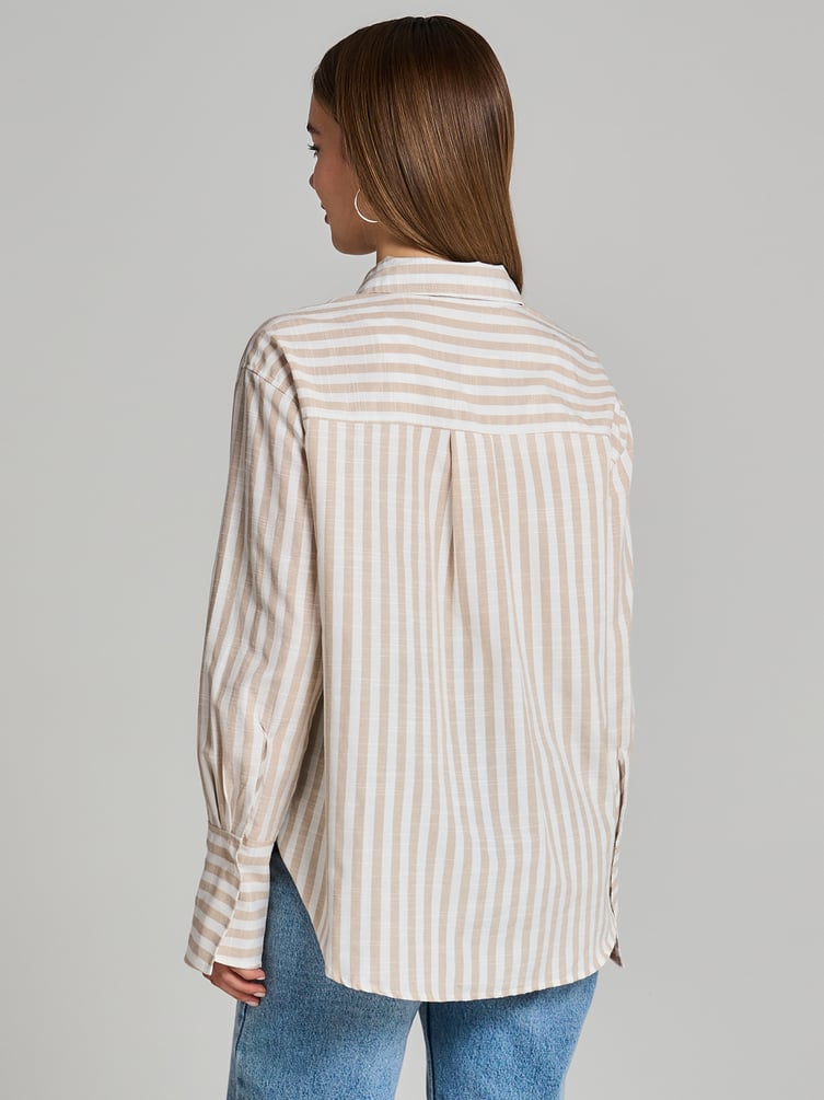 Плотная классическая рубашка в полоску