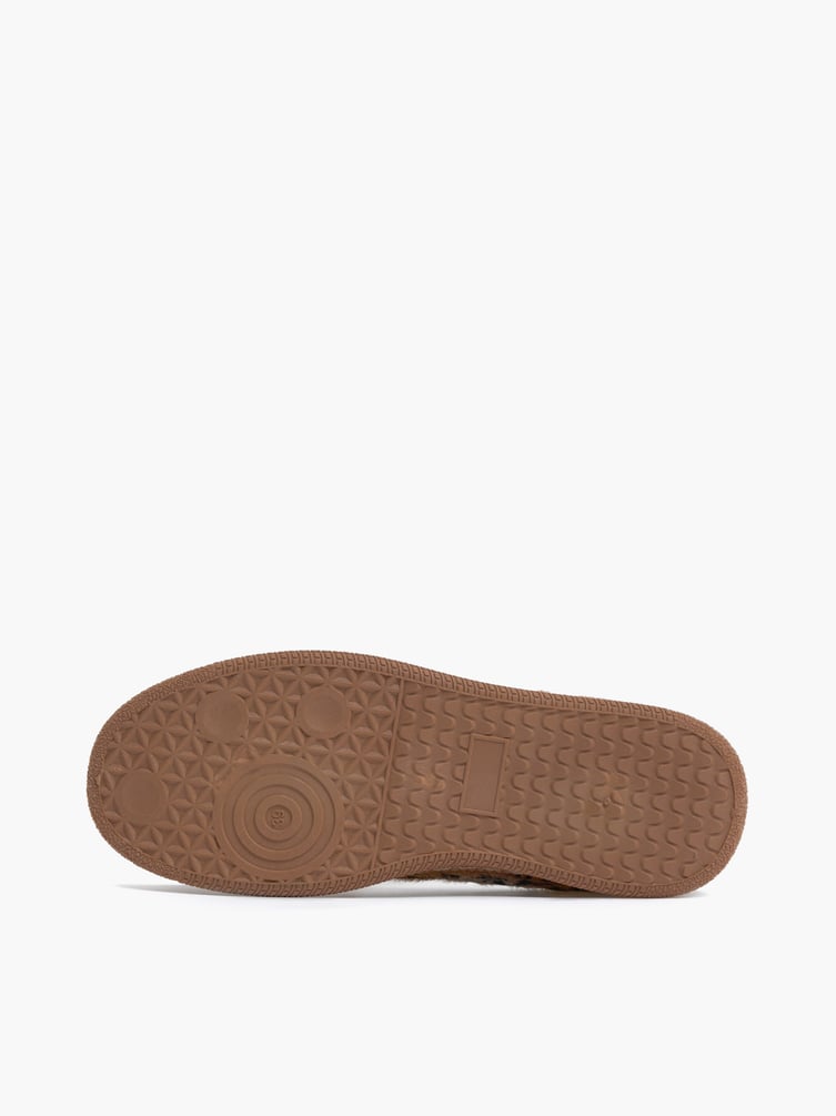 Леопардовые кроссовки меховые