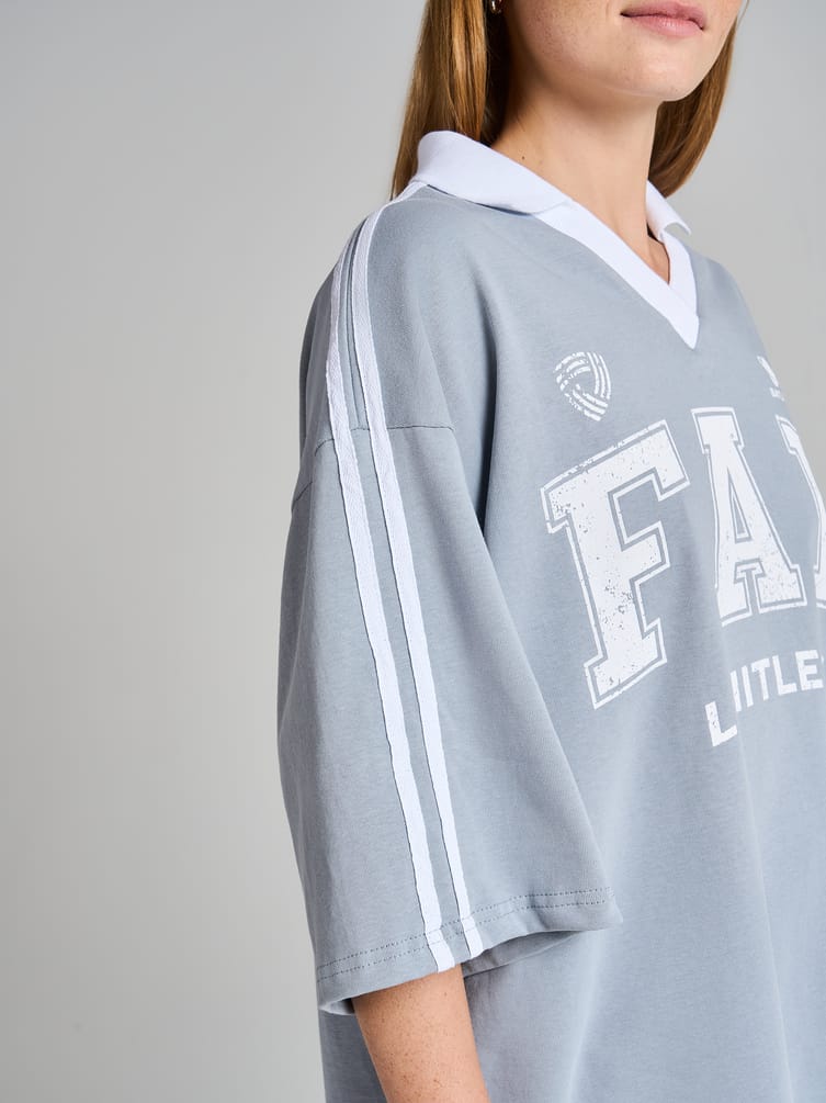 Футболка-поло оверсайз с надписью